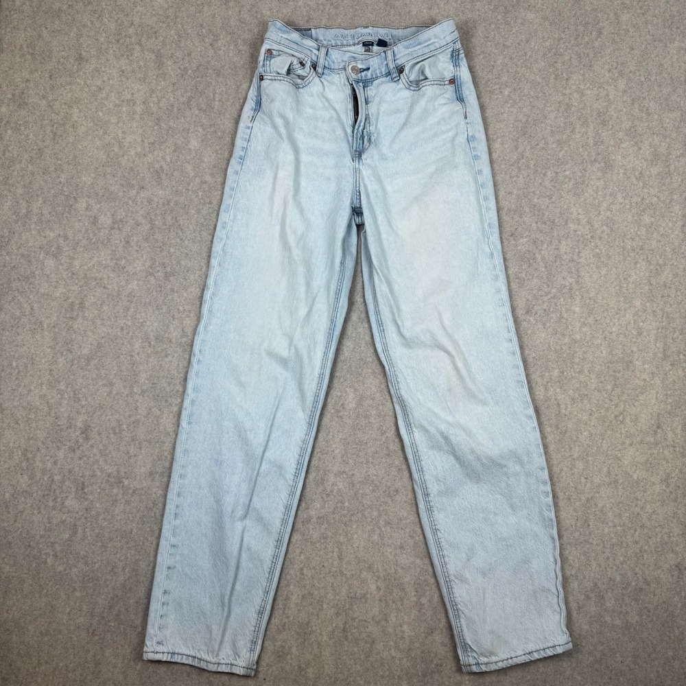 American Eagle Jeans Women 2 Light Blue Strigid High Rise Straight Leg Denim